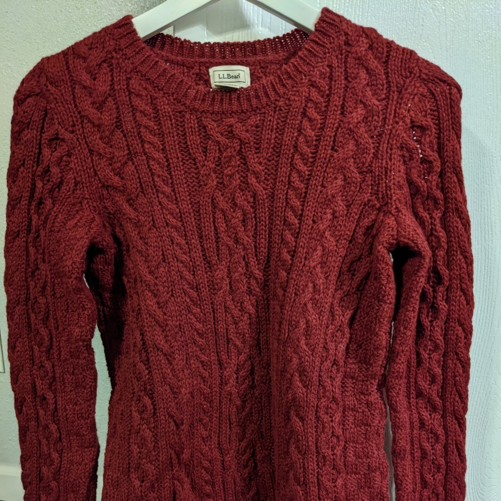 LL Bean Cable Wool Sweater
